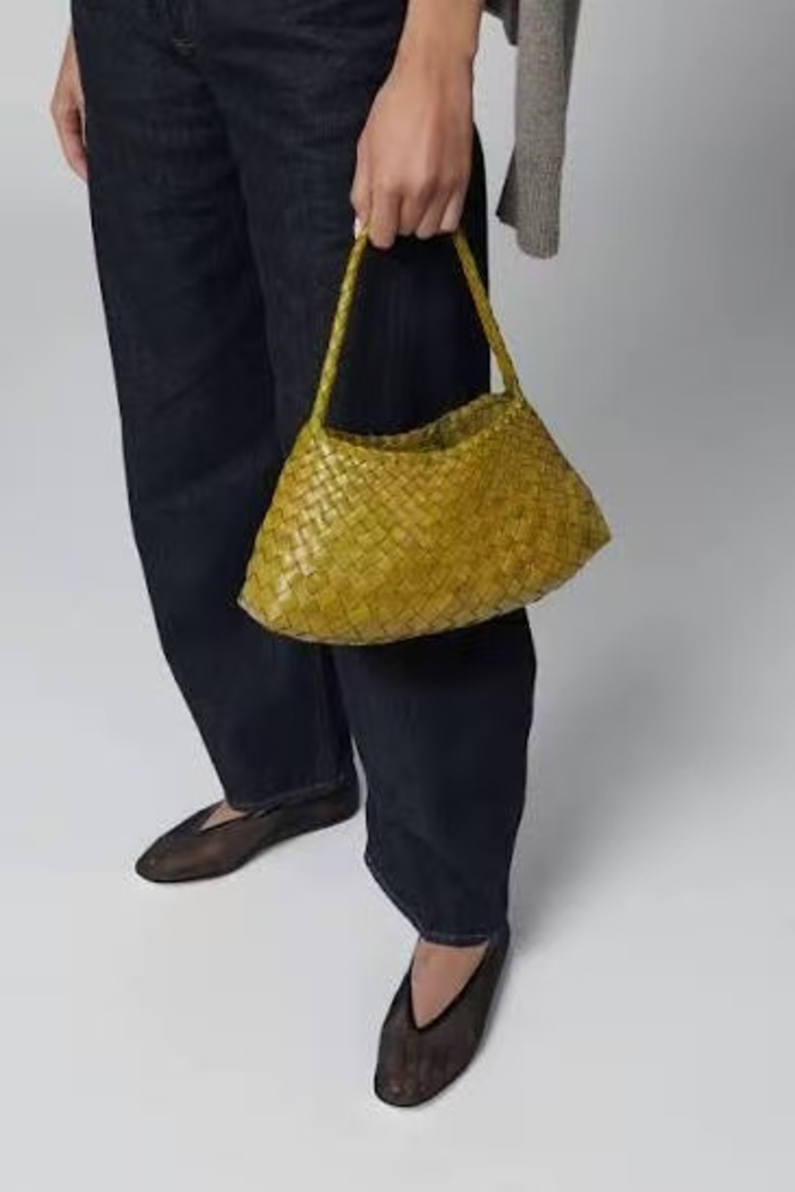 Dragon Diffusion Rosanna Woven Leather Bag Mustard